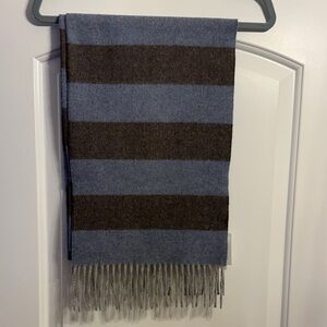 ETON striped Blue & Brown Men’s Wool Scarf NWT🔥